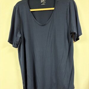 Maurices Women's 24/7 Top XL Slate Scoop Neck Tee Short Sleeve P2P is 21